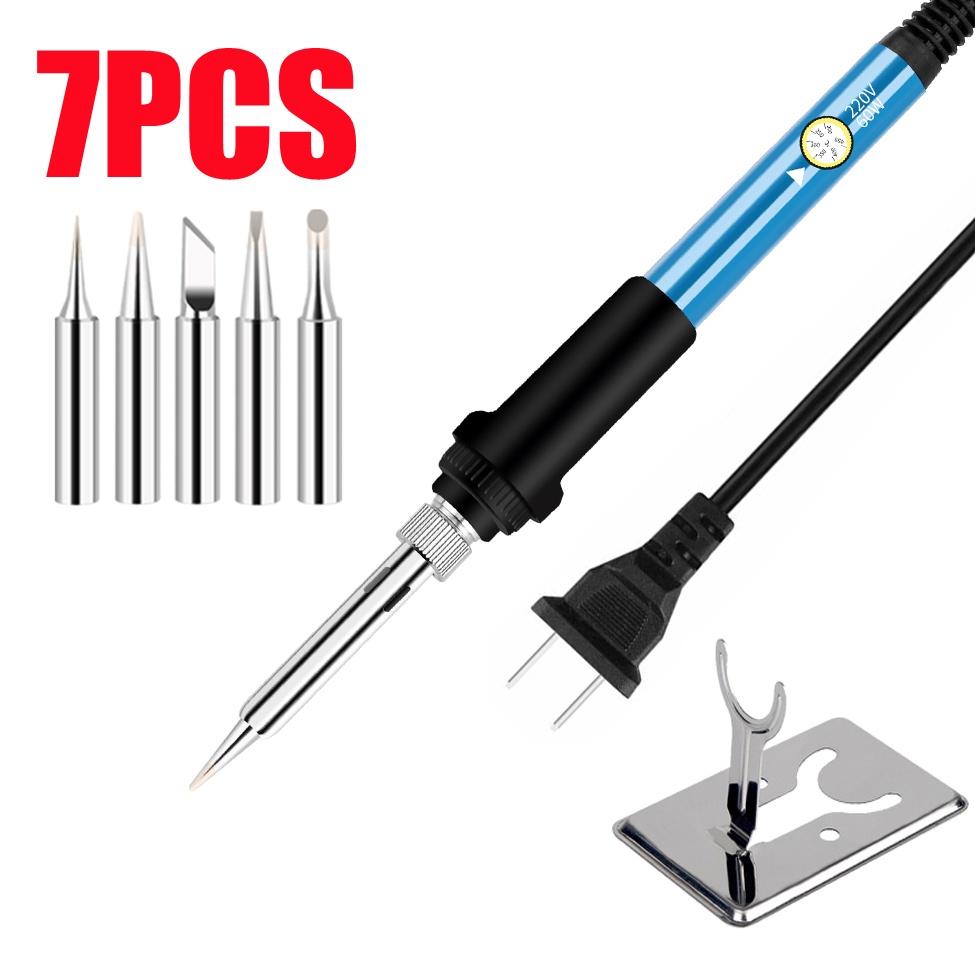 

Набор паяльников 220 В 60 Вт с регулируемой температурой, электронный набор для пайки 7PCS