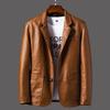Heren Koreaanse Stijl Slim Fit Leren Jas - Stijlvolle Pak Bovenkleding voor Lente/Herfst Motorfiets Mode