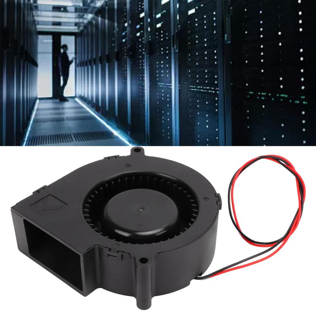 Cooling Blower Fan, DC12V 2.7A Blower Fan 4500RPM 37.39CFM Brushless Cooling Fan with 2 Ball Bearings DC Centrifugal Fan for Mini Radiator, for