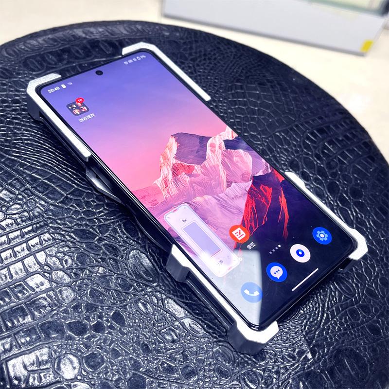 For Samsung Galaxy S25 Edge Bumper Case Kickstand Aluminum Alloy Magnetic Phone Cover with Wrist Strap