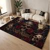 Rose Floral Theme Soft Crystal Velvet Rug Custom Name & Text Print Non Slip Floor Rug for Bedroom Living Room