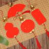 2pcs Wooden Chinese New Year Decoration Red Traditional Hanging Pendant with Tassel Spring Festival Decor Home Decoration