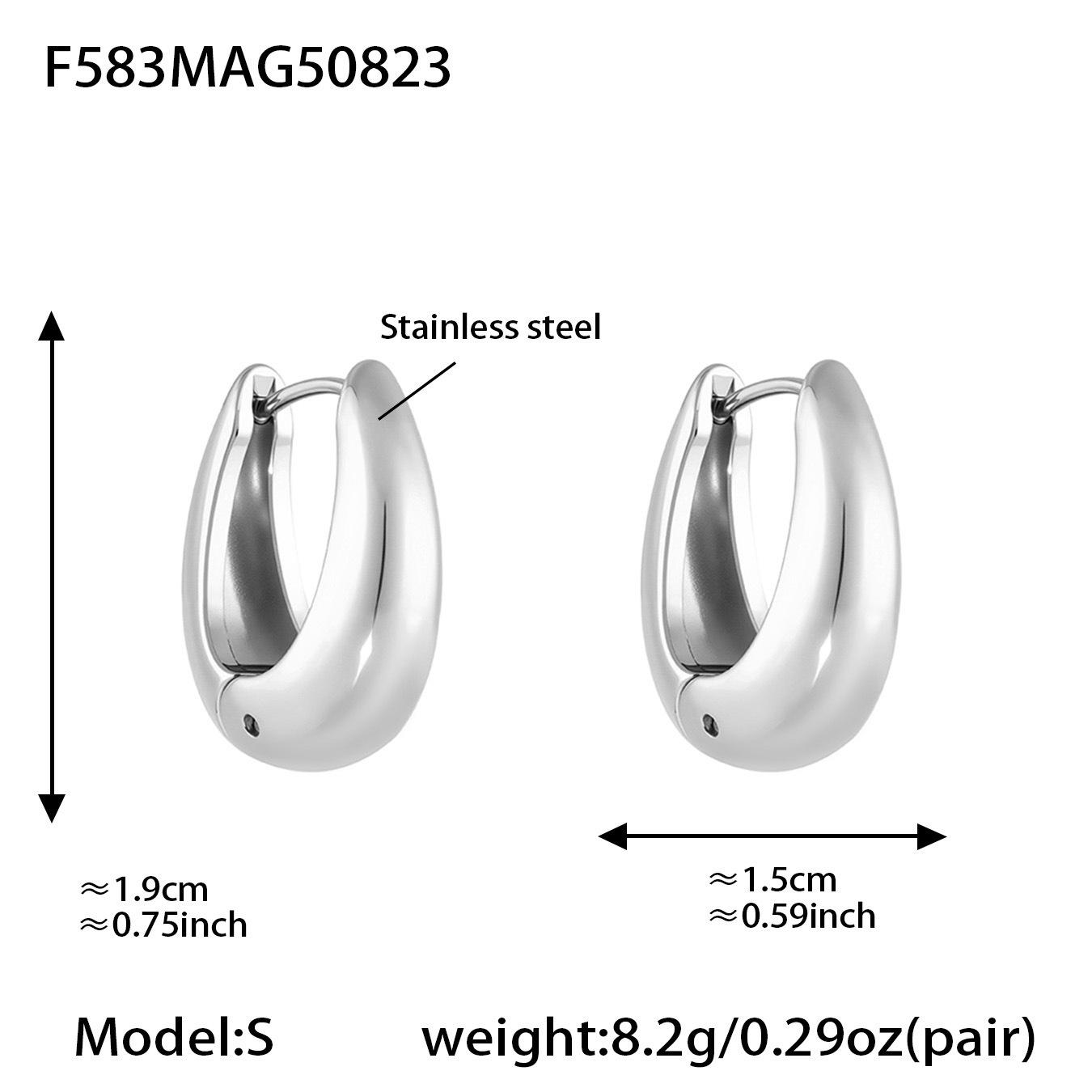 

Серьги-клипсы Oumeka из нержавеющей стали с двухцветным покрытием из 18-каратного золота U-образной формы