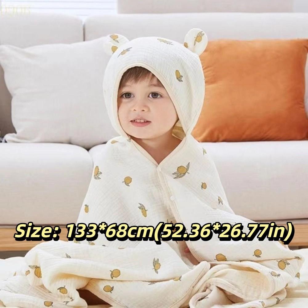Pure Cotton Baby Crepe Cloth Double-layer Gauze Single Layer Delivery Room Bag Soft Texture Little Bear Printed Newborn Cloth