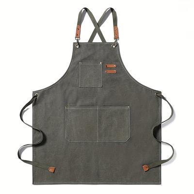Durable Build  Thick Canvas Apron In Light Color Ideal for Kitchen, Baking, Barista, Hairdresser Painter Work,Durable Kitchen Apron Stylish Workwear