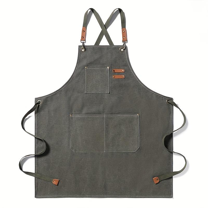 Durable Build  Thick Canvas Apron in Light Color Ideal for Kitchen, Baking, Barista, Hairdresser Painter Work,Durable Kitchen Apron Stylish Workwear