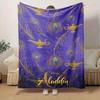 1pc, Aladdin-Inspired Home Decorative Throw Blanket: A Magical Gift for Your Living Room, Bedroom, or Outdoor, Flannel Coverlet