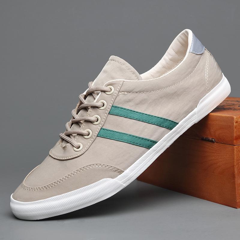 

Модные мужские парусиновые кроссовки Нескользящие 2025 Модные повседневные туфли с низким верхом Легкие студенческие модные уличные кроссовки BD20014 38 хаки