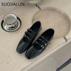 Fashion SUOJIALUN New Brand Women Flat Shoes Fashion Round Toe Shallow Ladies Elegant Mary Jane Shoes Soft Flat Dress Ballerinas Shoes