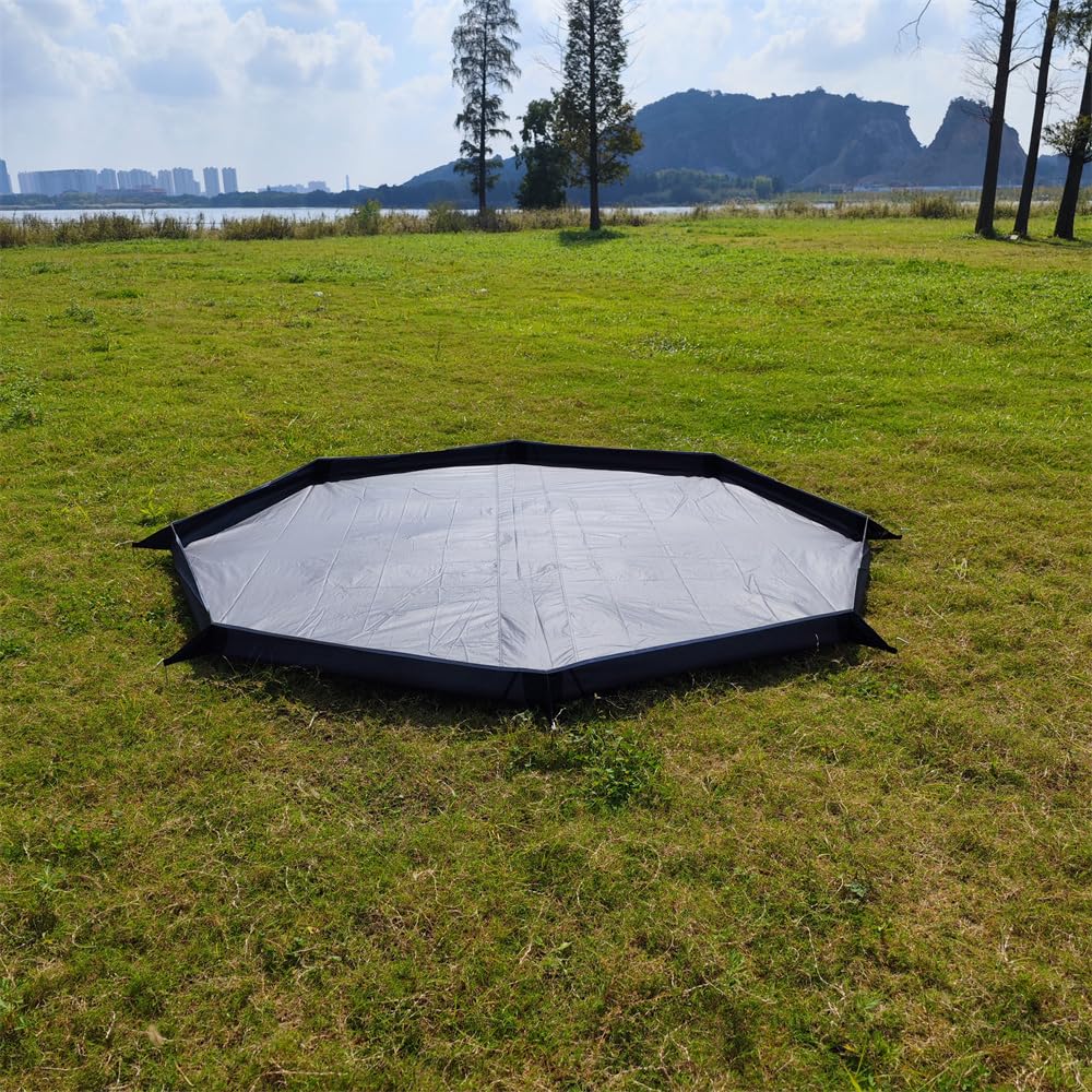 Octagonal Ground Sheet for 2-3 Person One-Pole Tents, Lightweight, Waterproof, PU4000mm, 3D Design, Includes Storage Bag