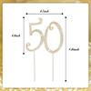 50th Rhinestones Cake Topper, Gold 50th Birthday Cake Decoration, Wedding Anniversary Party Decor Ideal Perfect Keepsake