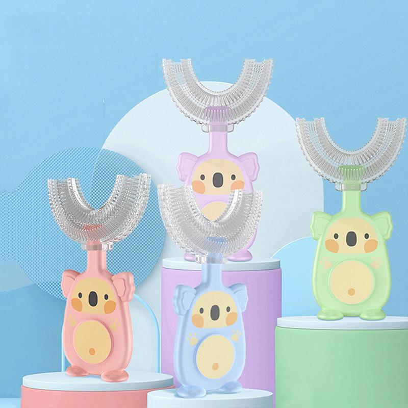 Cute Cartoon Baby U-shaped Teethers Toothbrush Teeth Grinding Rod Toddler Silicone Grinding Tool Safe Baby Oral Care 3-6Y