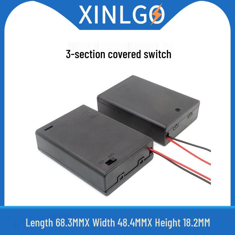 Size 5 Battery Box with Lid and Switch: Holds 1-8 AA 1.5V Cells