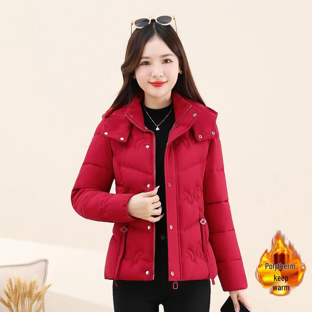 Mom's 2025 Winter Short Cotton Jacket: Women's Middle-Aged & Elderly Embroidered Thickened Fashion Coat