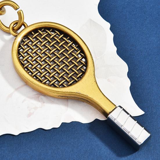 Keychain Pendant Sports Style Mini Racket Tennis Ball Design Key Chain Lightweight Bag Pendant Car