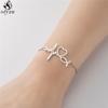 Stainless Steel Electrocardiogram Charm Bracelet for Women Hollow Love Heart Wristband Jewelry Doctor Nurse ECG Bracelets Gifts