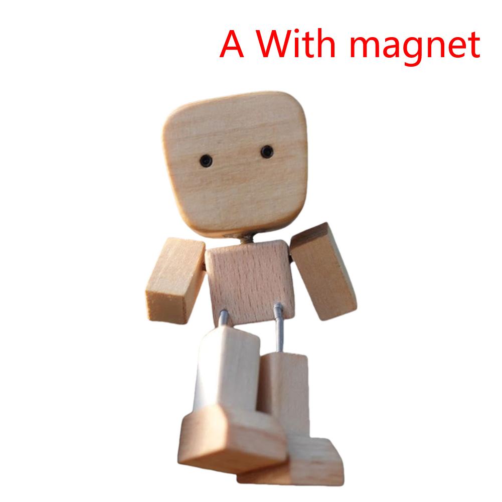 Shaking Wooden Man Figurine Funny Bobblehead Car Dashboard Decor Little Nerdy Dolls Car Accessories Car Ornaments Creative Gifts