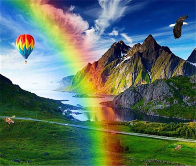 RUOPOTY Digital Natural Scenery Hand-Painted Art Gift Diy Digital Painting Set Room Decoration