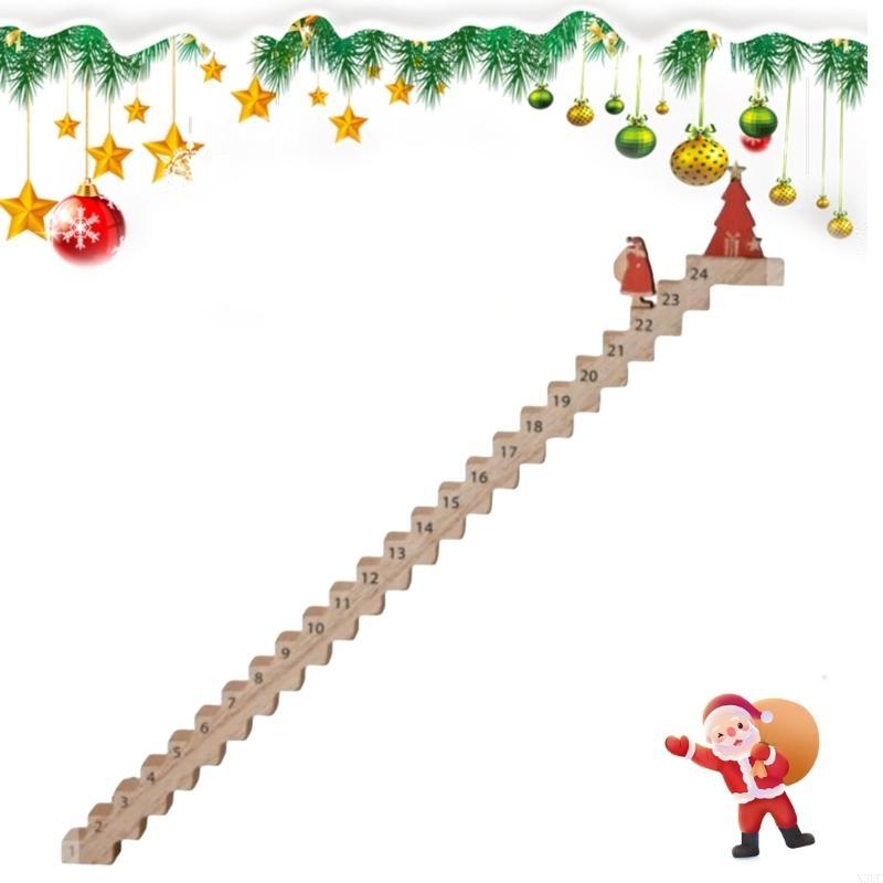 Santa Climbing Staircase Advents Calendar 2025 Christmas Countdowns Decors X3UC