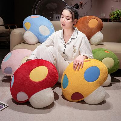 Cartoon Colorful Mushroom Throw Pillow Plush Toy Doll Small Mushroom Doll Home Pillow Girl Soothing Doll