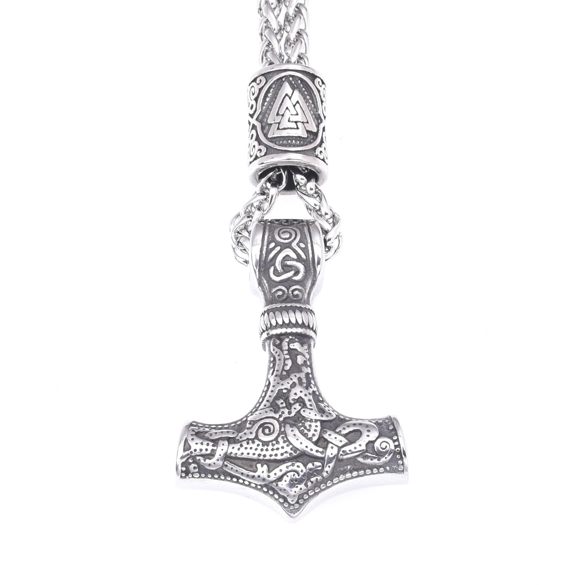 Скандинавская мифология Нержавеющая сталь Викинг Молот Тора Ожерелье с руной Одина — фото 5