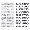 3D ABS Logo For GX470 LX570 LX600 RX350 RX300 Emblem Number Letters Sticker Car Trunk Badge Adhesive Decal AccessoriesDX7