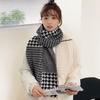 New Couple Style Ins Houndstooth Plaid Scarf for Women Winter Korean Style Versatile Student Warm Scarf for Men