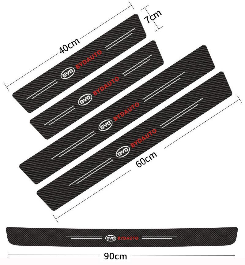 Car Door Sill Protector Carbon Fiber Anti-Scratch Step Guard