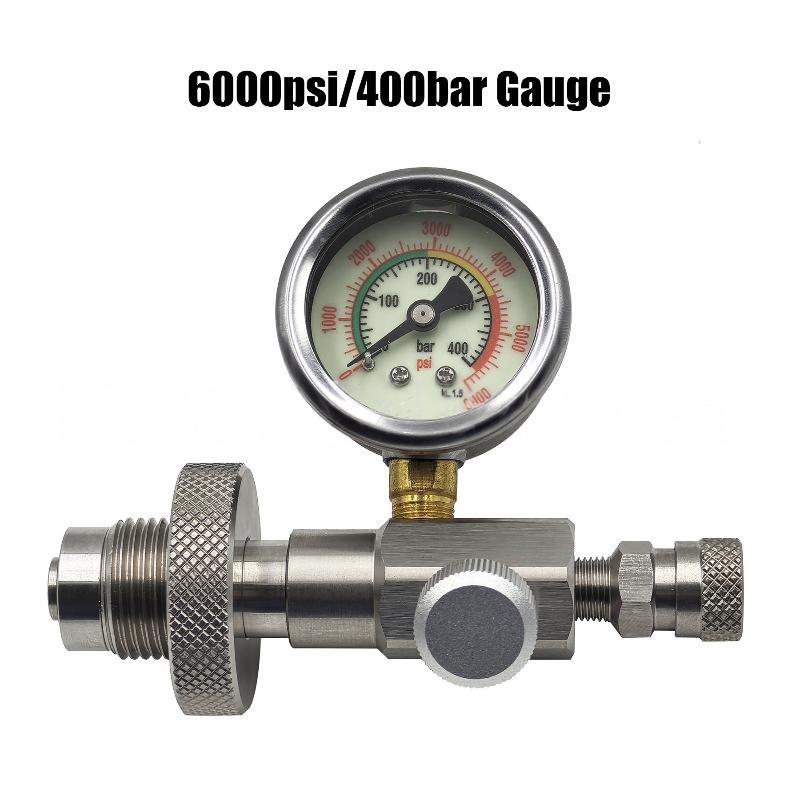 1Pcs Air Diving Din G5/8 Connect Fill Station Filling Charging Adaptor Valve Hpa 6000Psi/400Bar Stainless Steel With 50Cm Hose