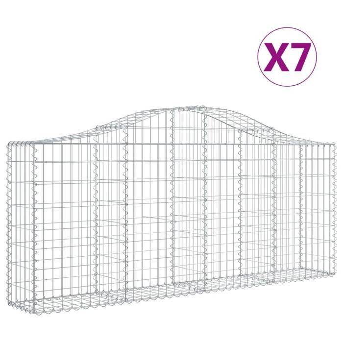 VidaXL 7x Paniers à Gabions Arqués Cages à Gabions Arquées Murs de Gabion Barrières de Jardin Terrasse Extérieur 3145414