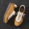 Niche sports and leisure board shoes men's leather breathable and versatile retro invisible inner height increase m