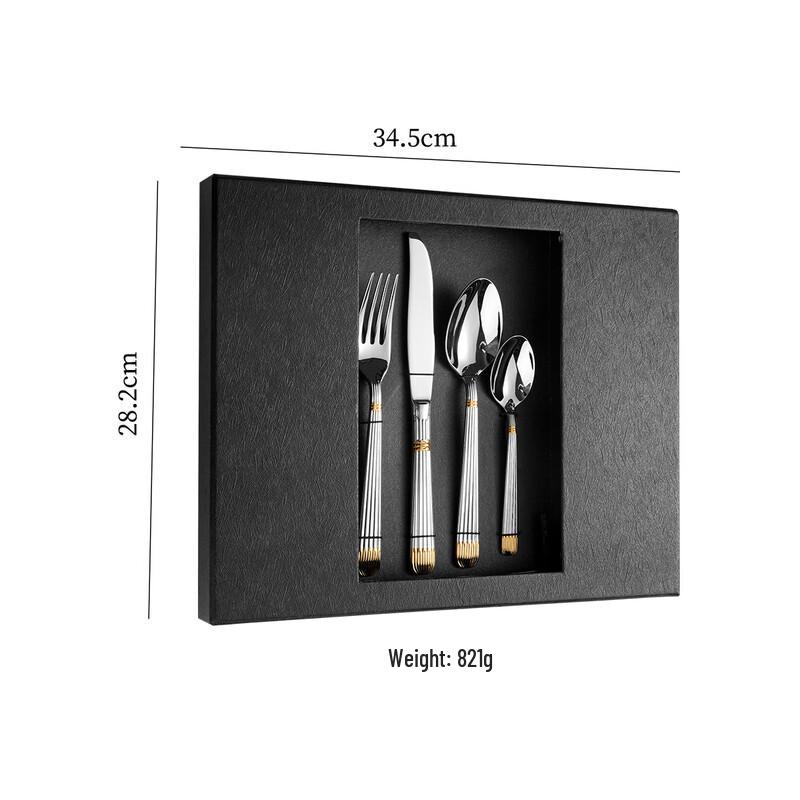

Abay Stainless Steel Gold-Accent Cutlery Set