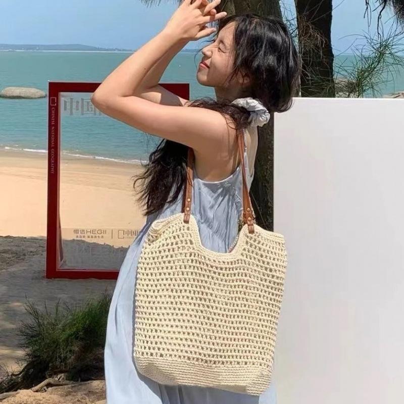 Summer Versatile Single Shoulder Bag, Internet Famous Small Fresh Woven Bag, Beach Vacation Bag, Large Capacity Travel Bag