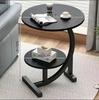 Two Layers Small Side Table For Spaces, Storage Rack, End Mdf+metal, S Living Room Modern Balcony
