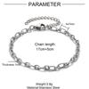 5pcs/Lot 17-22cm Gold Plated Stainless Steel Paperclip Cross Link Chain Bracelet Women Handmade DIY Charm Jewelry Making