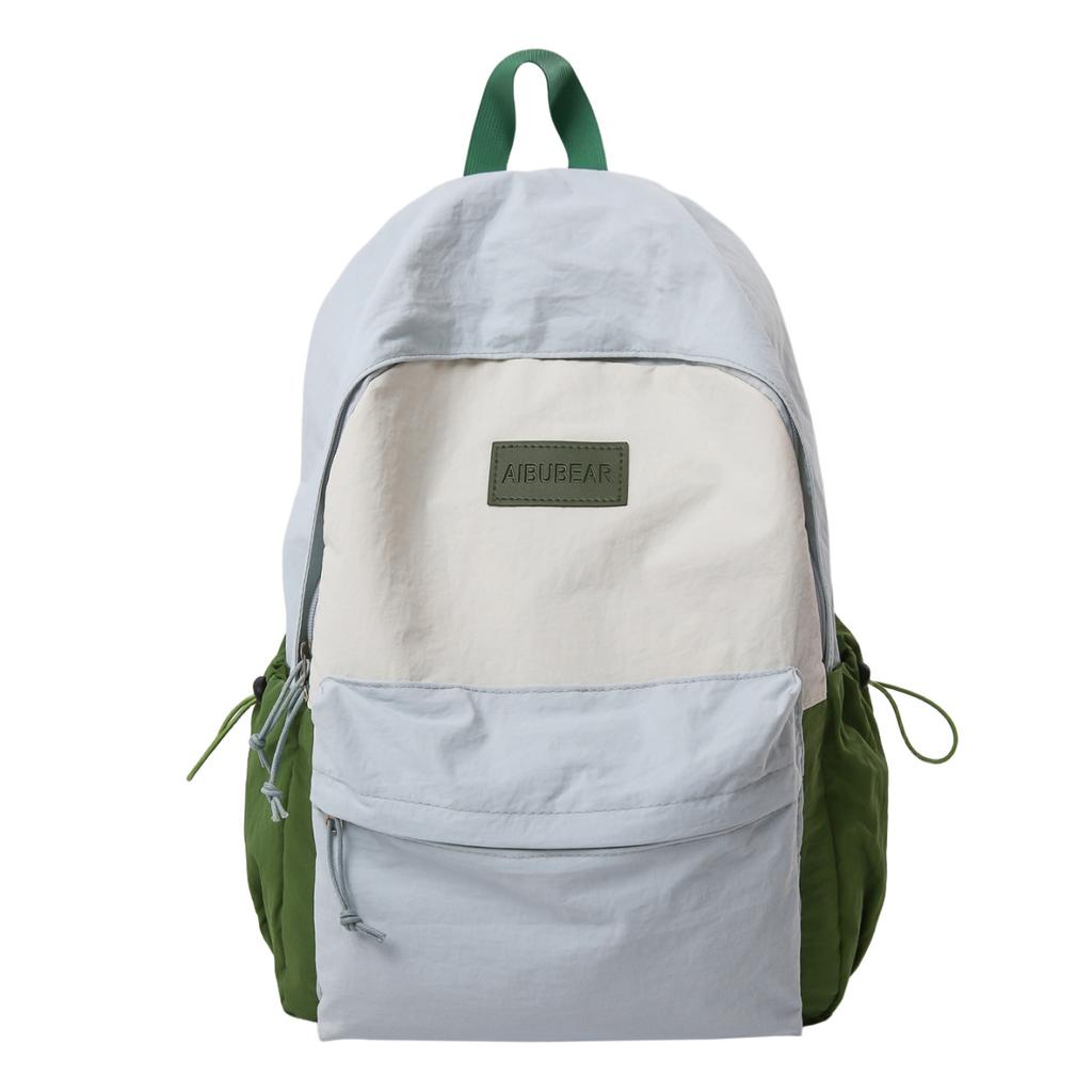 Schoolbag Splicing Contrast Color Casual Backpack Large Capacity Lightweight Trend Versatile Travel School Bag Student Couple Backpack