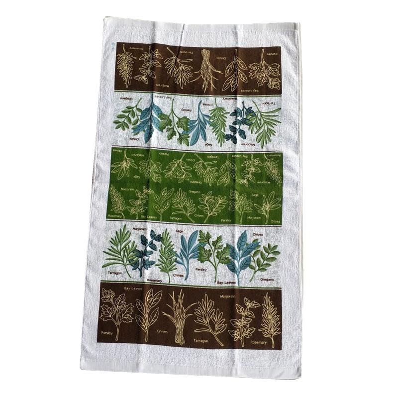 1Pc 38x63cm Colorful Flower Printed Cotton Tea Towel Kitchen Dishcloth Water Absorption Household Cleaning Cloth