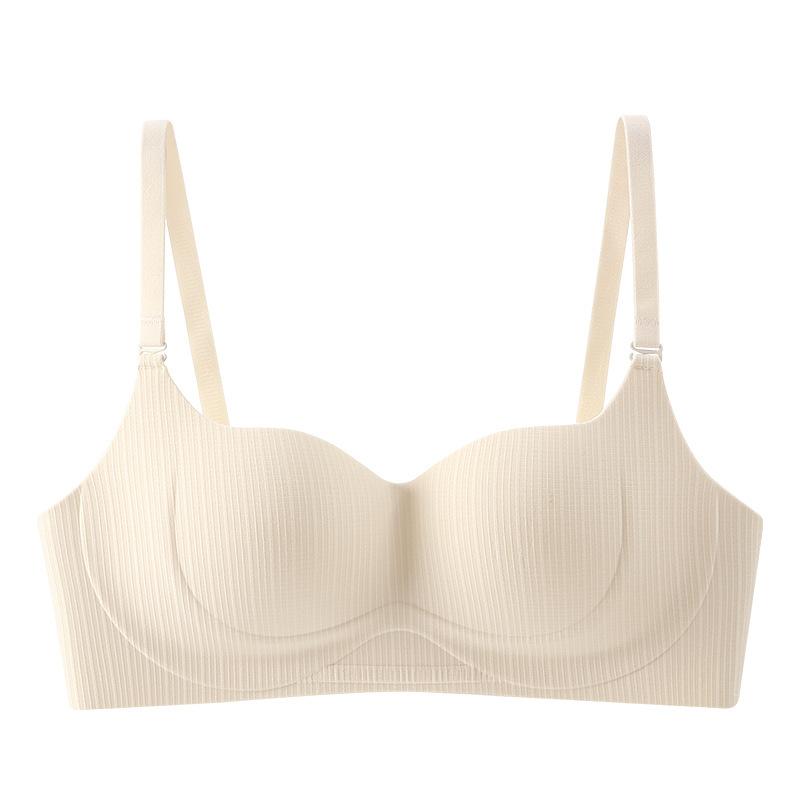 Traceless steel rim underwear women's lift gathers small breasts show large breasts integrated shell cup comfortable bra cover