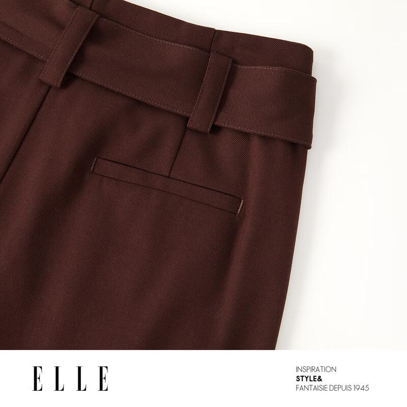 ELLE Women's High-Waist Lamb Wool Wide-Leg Pants