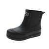 Fashion rain shoes women's short rain boots fleece warm water shoes low-top heightening water boots non-slip kitchen work shoes