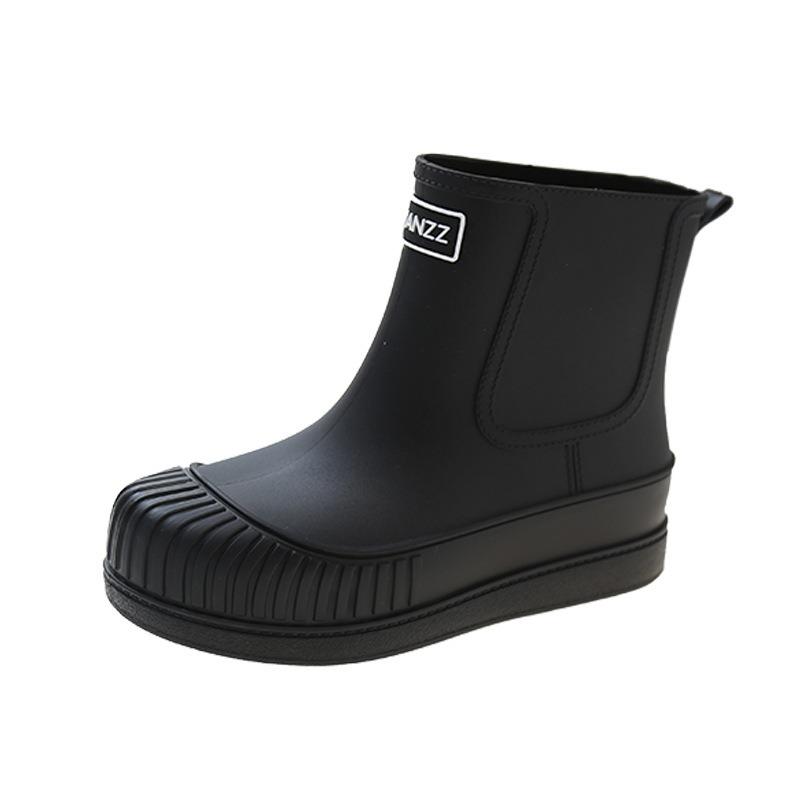 Fashion rain shoes women's short rain boots fleece warm water shoes low-top heightening water boots non-slip kitchen work shoes