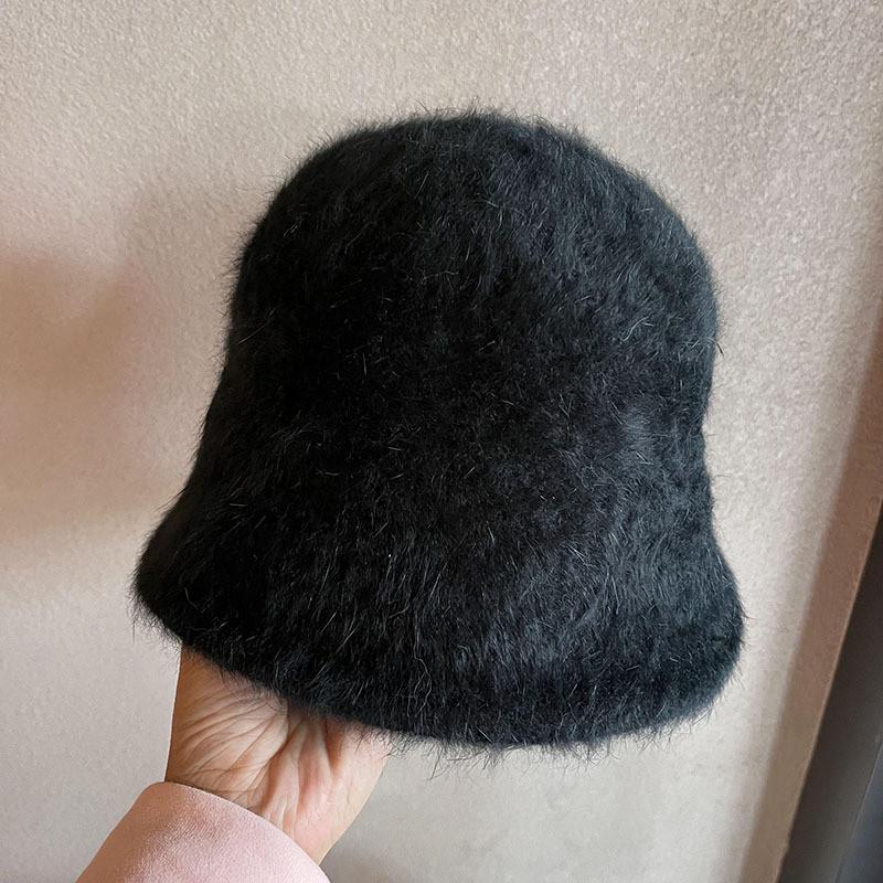 

Fashion Women Warmth Fisherman Hat Furry Water Bucket Hat With Brim Wide