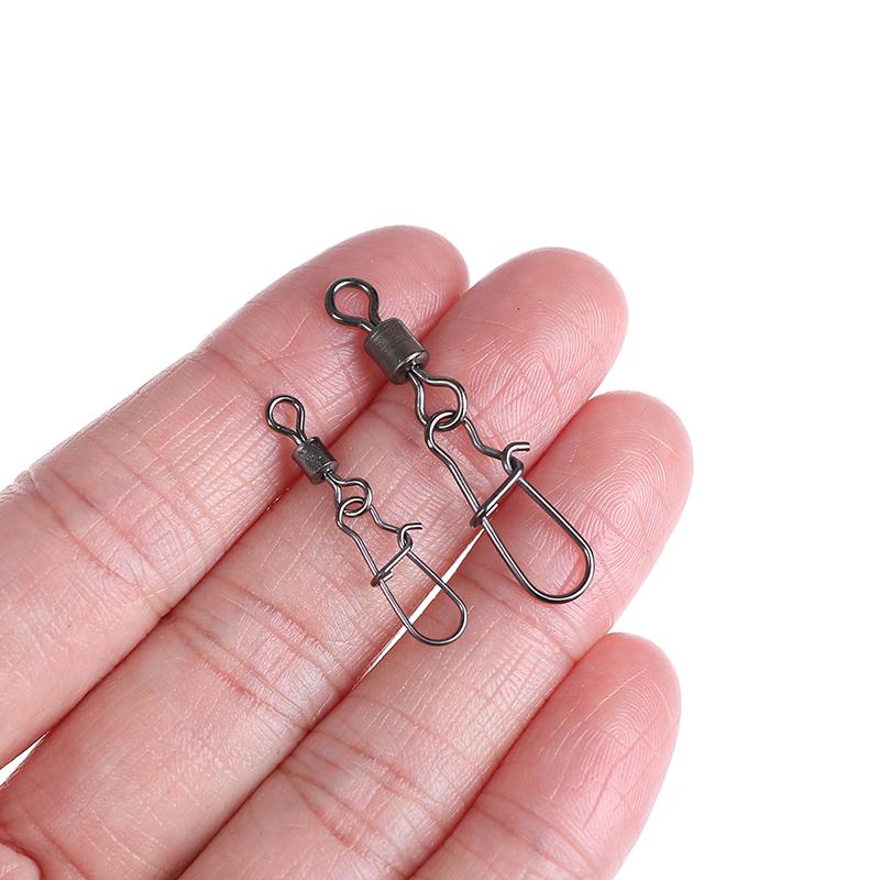 200Pcs Stainless Rolling Swivel Nice Snap Lure Connector Fishing Swivels Snap