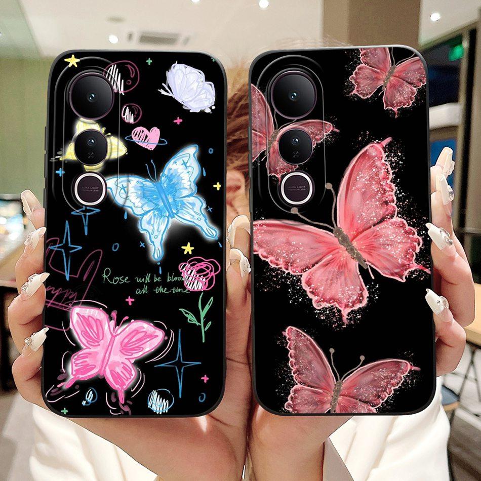 For Vivo V50 Lite Elegant Butterfly Floral Printed Phone Case For Vivo V50 V 50 V50lite Soft Silicone Shockproof Cases Bumpers