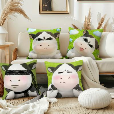 Funny Cartoon Cow Cute Cushion Cover Pillow Cover Decoration Room Home Sofa Living Office Car Nordic Simplicity