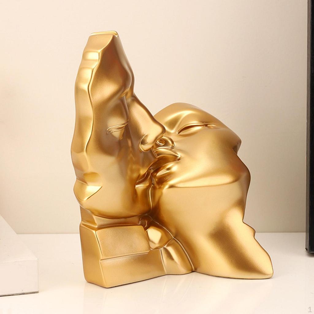 Carved Resin Sculpture Lovers Figurines Abstract Statue Collection Desktop Cabinet Housewarming