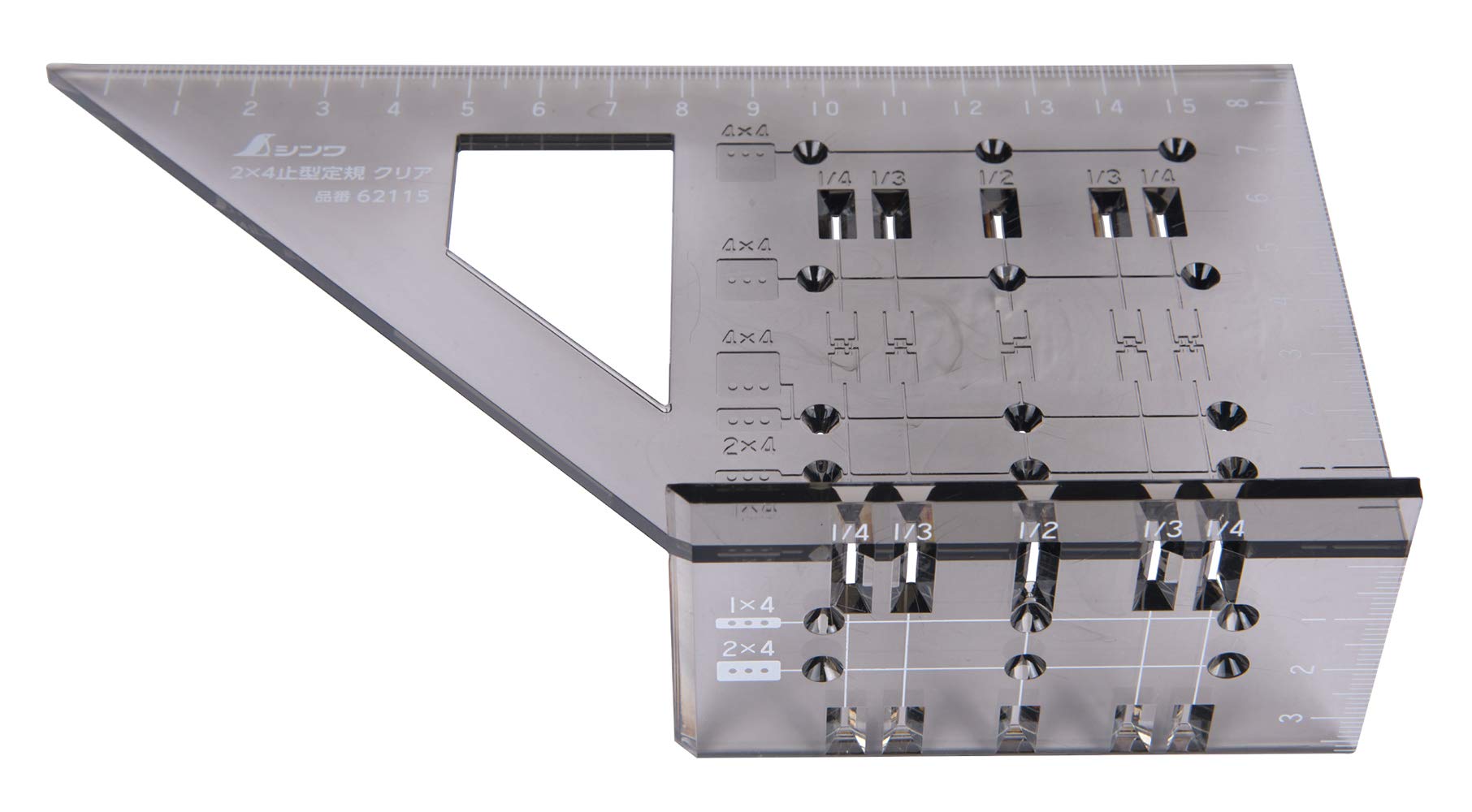 

Shinwa Sokutei 2x4 Miter 62115 Ruler, Clear, Two-by-Four