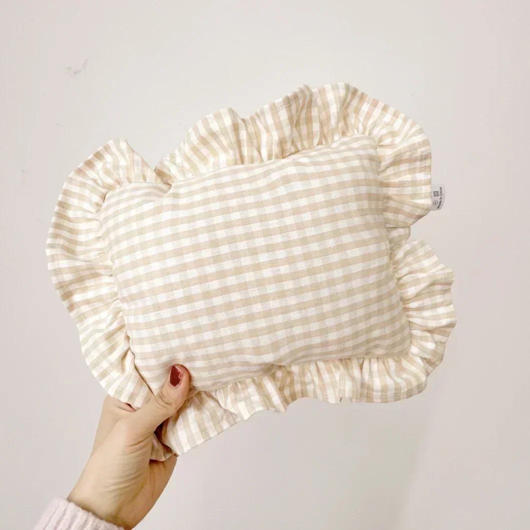 Petit Oreiller Bébé Coton Style Nordique Personnalisé 28x34cm avec Volants Coussin Enfant Literie Nouveau-né Oreillers Coussins Chambre