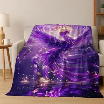 Designs Rebirth Phoenix Flannel Throw Blanket Soft Cozy Warm Blanket for Home Bedroom Bed Sofa Cover Perfect for Kids and Adult
