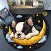 Sleeping Puppy Round Area Rug,Carpet Rug for Living Room Bedroom Sofa Playroom Decor,Non-slip Floor Mat
